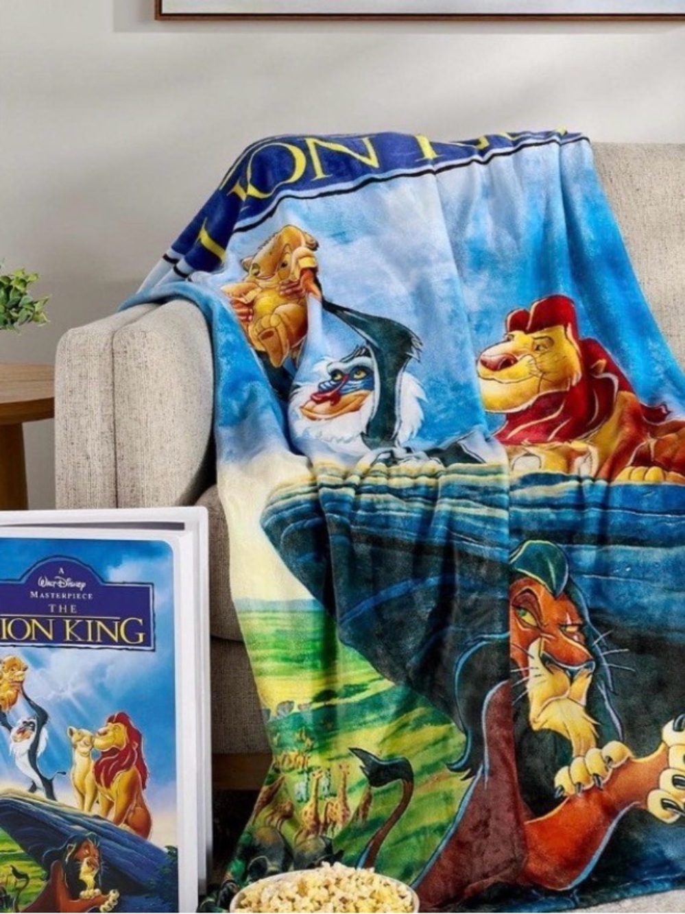 Disney The Lion King Plush Throw Blanket - VHS Box